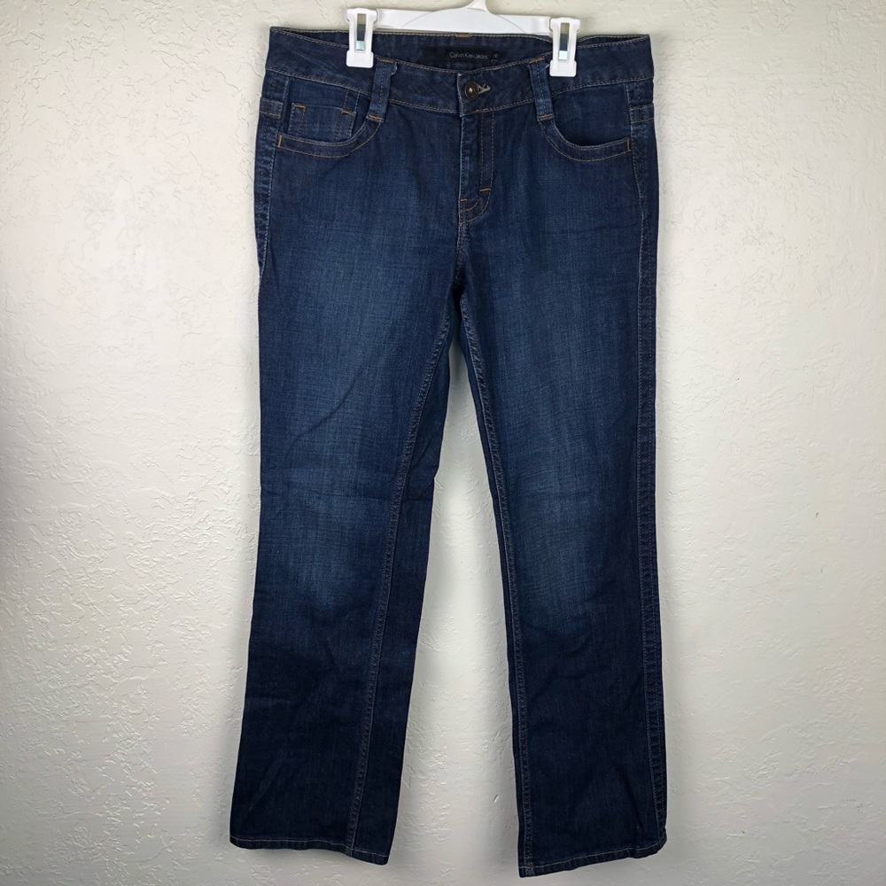 Calvin Klein Lean Boot Dark Wash Jeans C64